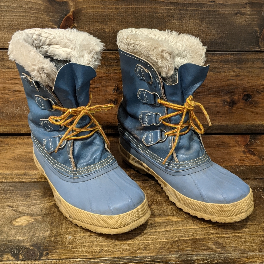 Sorel Manitou Powder Blue Winter Snow Boots - Women's Size 9